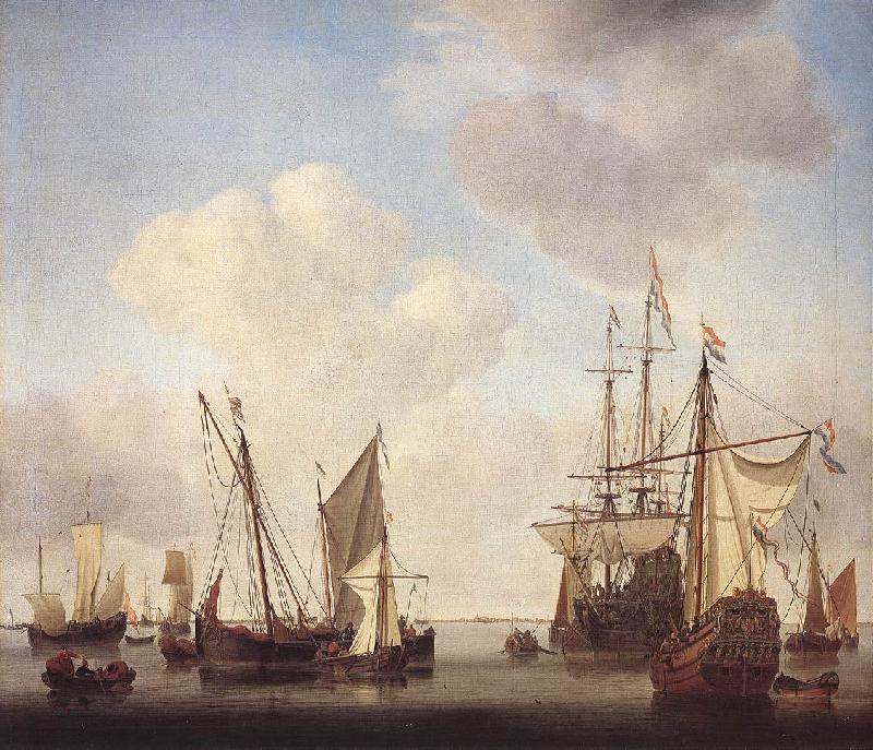 VELDE, Willem van de, the Younger Warships at Amsterdam rt oil painting image